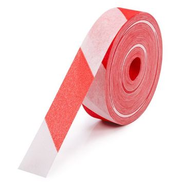 Absperrband aus Papier, rot/weiß, 30 mm x 75 m
