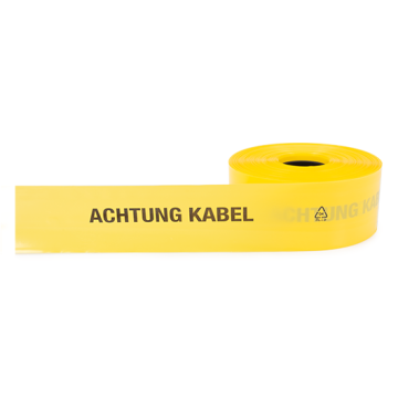 Trassenwarnband, FTZ-Norm 548464 TV1, Achtung Kabel, gelb, 100 mm, 250 m/Rolle