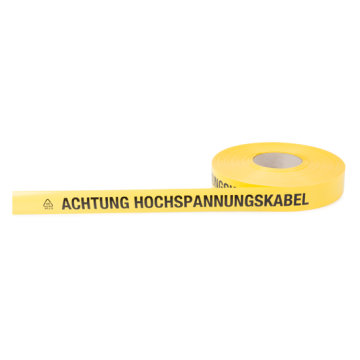 Trassenwarnband, FTZ-Norm 548464 TV1, Achtung  Hochspannungskabel, gelb, 40 mm, 250 m