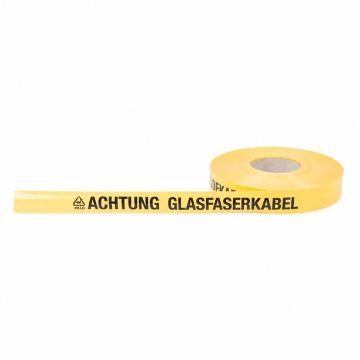 Trassenwarnband, FTZ-Norm 548464 TV1, Achtung Glasfaserkabel, gelb, 40 mm, 250 m/Rolle