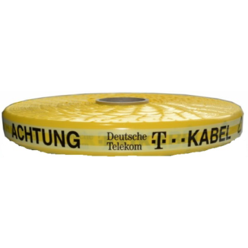 Trassenwarnband DIN EN 12613, Deutsche Telekom T…Kabel, gelb, 50 mm