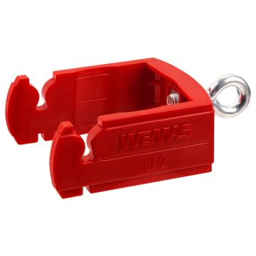 Klemmschelle Typ U2 zur Schilderbefestigung an Schaftrohr 60 x 60 mm/ Ø 60 mm, Kunststoff, rot