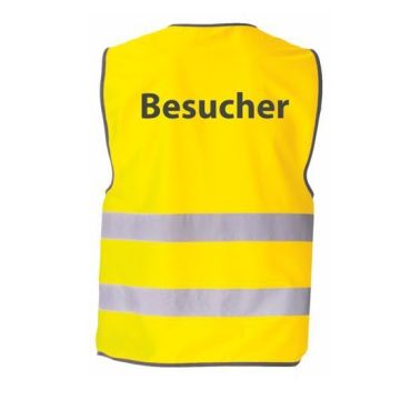 Warnweste mit schwarzem Saum, gelb, Größe XL, Aufdruck: Besucher