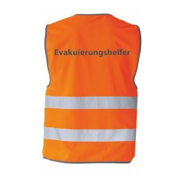 Warnweste mit schwarzem Saum, orange, Größe 3XL, Aufdruck: Evakuierungshelfer