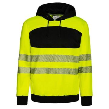 Warnschutz Hoody EOS, mit schwarzer Brustpartie, Signal-Gelb/Schwarz