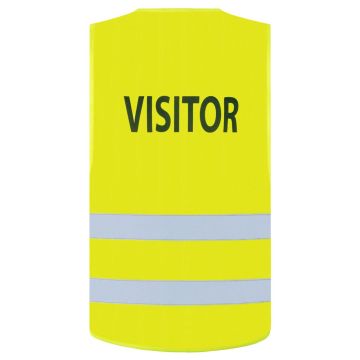 Warnweste mit Aufdruck VISITOR, gelb, Größenverstellbar, mit zwei Reflexstreifen