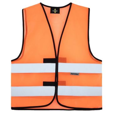 Mesh Sommerweste, atmungsaktiv, orange, Größenverstellbar, mit schwarzem Saum