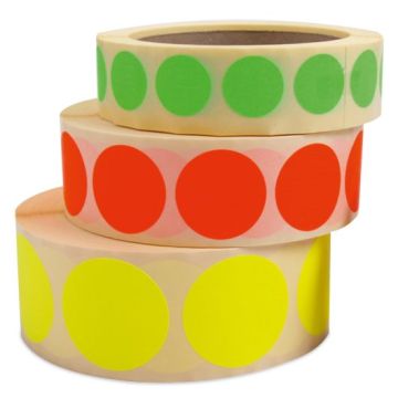 Farbige Etiketten aus Papier, Klebepunkte, auf Rolle, 50 mm, in verschiedenen Farben