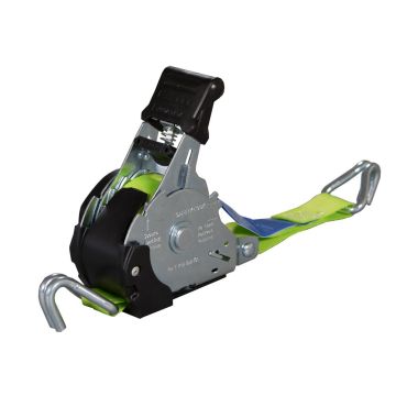 ZurrMatic Zurrgurt mit Aufrollmechanik, 1-teilig, bds. Spitzhaken, Länge 3,5 m, Breite 25 mm