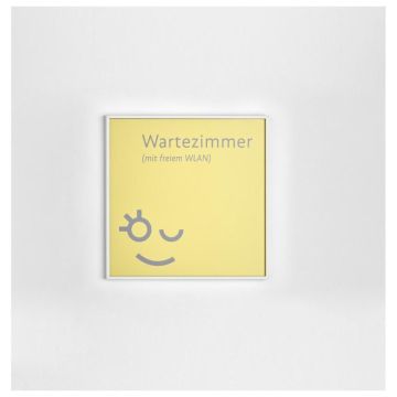 Türschild MADRID White Line, 150 x 150 mm Rahmen Aluminium, weiß lackiert, selbstklebend