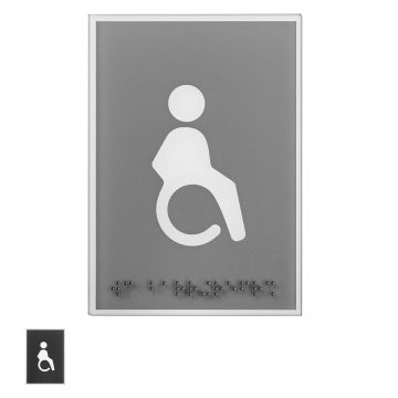 WC-Türschild BARRIEREFREI mit Braille Beschriftung Echtglas, 105 x 148 mm,  versch. Farben