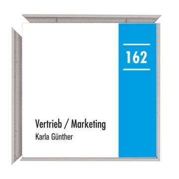 Türschild MADRID PLUS, Silver Line, entnahmesicher silber eloxiert, 150 x 150 mm, selbstklebend