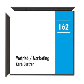 Türschild MADRID PLUS, Black Line, entnahmesicher schwarz eloxiert, 150 x 150 mm, selbstklebend