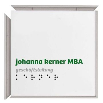 Türschild MADRID PLUS, Silver Line, barrierefrei silber eloxiert, 150 x 150 mm, selbstklebend