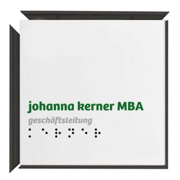 Türschild MADRID PLUS, Black Line, barrierefrei schwarz eloxiert, 150 x 150 mm, selbstklebend