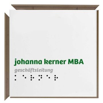 Türschild MADRID PLUS, Bronze Line, barrierefrei bronze eloxiert, 150 x 150 mm, selbstklebend