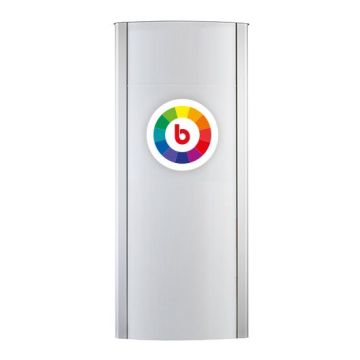 Firmenschild FRANKFURT Alu silber elox./ weiß doppelseitig, inkl. Wunschaufdruck, 1085 x 2500 mm