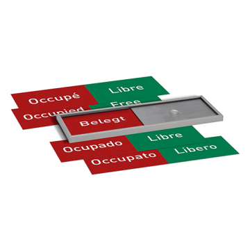 MADRID Silver Line Frei/Belegt-Anzeige, Set 1 mehrsprachig, Alu, silber, 150,5 x 50,5 mm