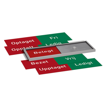 MADRID Silver Line Frei/Belegt-Anzeige, Set 2 mehrsprachig, Alu, silber, 150,5 x 50,5 mm