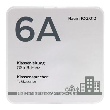 Türschild Maxi, 3 Stück/VE Kunststoff, mit Abdeckung, 150 x 150 mm