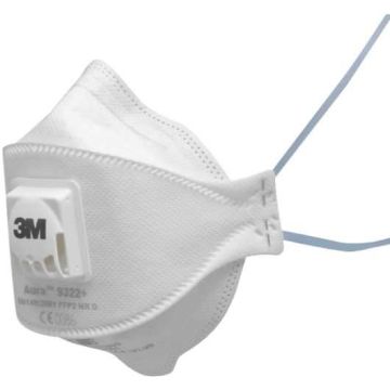 3M Partikelmaske FFP2 NR D, Faltmaske Serie Aura 9322+, mit Ausatemventil, 10 Stück/VE