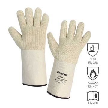 Canvas Hitzeschutzhandschuhe Terrytop, Universalgröße, Kontakthitze bis 250°C, 6 Paar