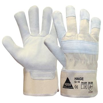 Hase Lederhandschuhe Hage, Größe 8, Qualitäts-Vollnarbenleder, gefüttert, 1 Paar/VE