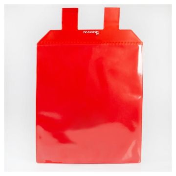 Magnettasche mit Schlaufen DIN A4, rot, 5 Stück Vorderseite transparent, 255 x 300 mm