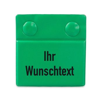 Magnet-Kennzeichnungspad mit Wunschtext, zweiseitig, rot-grün, 110 x 110 mm, 5 St./ VE