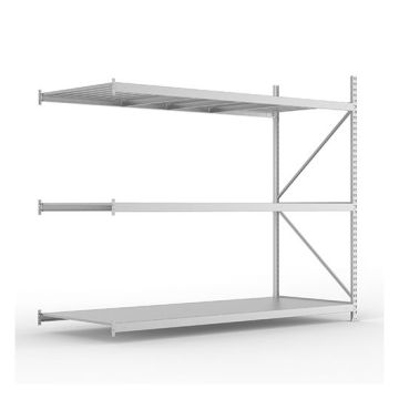 META MINI-RACK Weitspannregal Anbauregal 3 Böden 2200x2600x1050mm, Stahlpaneele, 490kg, verzinkt
