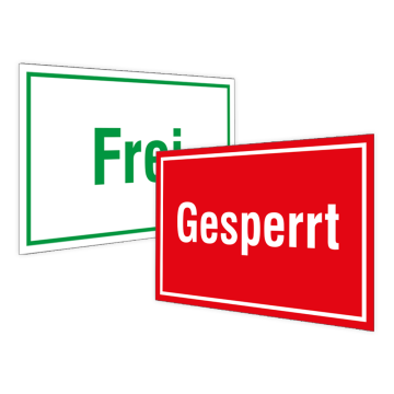 Hinweisschild beidseitig, Frei /Gesperrt, Magnetfolie, 150 x 100 mm