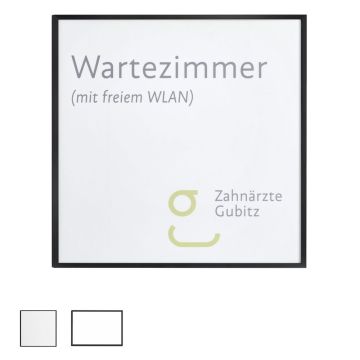 Türschild MADRID Black Line Rahmen Aluminium, schwarz eloxiert