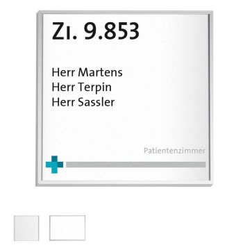 Türschild MADRID Silver Line Rahmen Aluminium, silber eloxiert