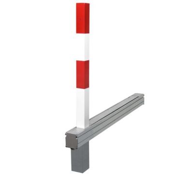SESAMplus Kipp-Pfosten, vollversenkbar, rot/weiß, Dreikantverschluss