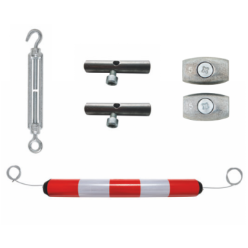 LeitPin-Boje, Leitzylinder, PE, Ø 100 mm, Höhe 950 mm, Stahlseil, reflektierend, rot/weiß