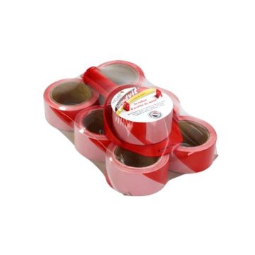Speed Tape Bandabroller mit 100 m Absperrband, rot/weiß + 6 Rollen