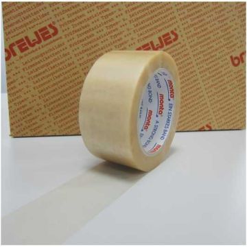 PVC-Paketband, stark, transparent, 52 µm, mit Naturkautschukkleber, 50 mm x 66 m, 6 Rollen/ VE