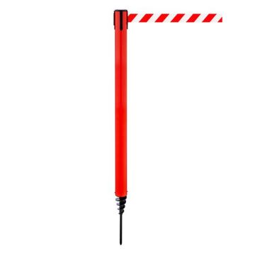 RS-Guidesystems Gurtpfosten GLA 24, mit Erdspieß, rot, Gurtband rot/weiß, 4 m