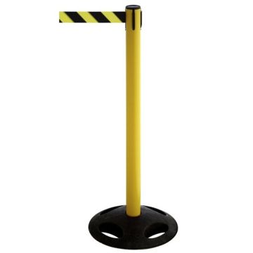 RS-Guidesystems Gurtpfosten GLA 25, Kunststoff gelb, Gurtband gelb/schwarz, 4 m