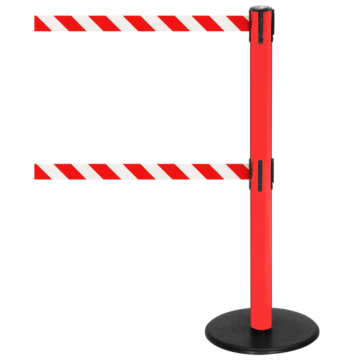 RS-Guidesystems Gurtpfosten GLA 95, Metall rot, Gurtband rot/weiß, 2 x 4 m