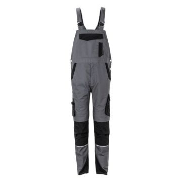 Planam Norit Latzhose Herren, 6521, grau/schwarz