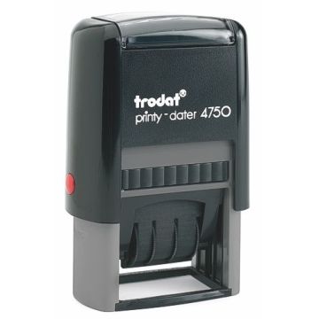 Trodat Printy Dater 4750/L, Datumstempel mit Text BEZAHLT, Abdruck 41x24 mm, blau/rot