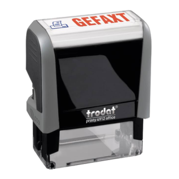 Trodat Printy 4912 Office Printy, Stempel mit Motiv und Standardtext "GEFAXT"