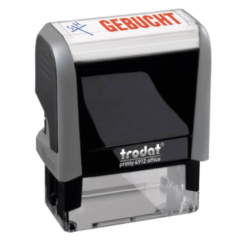 Trodat Printy 4912 Office Printy, Stempel mit Motiv und Standardtext "GEBUCHT"