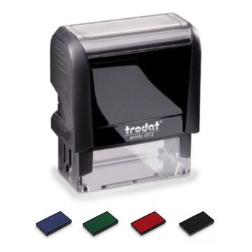 Stempel Trodat Printy 4913, Abdruckfläche 58 x 22 mm, 5 Zeilen,  Gehäuse schwarz