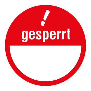 Haftetiketten, gesperrt, Farbe rot