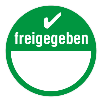 Haftetiketten, freigegeben, Farbe grün