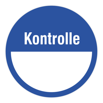 Haftetiketten, Kontrolle, Farbe blau