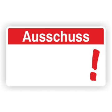 Haftetiketten, Ausschuss, zur Qualitätskennzeichnung, verschiedene Ausführungen