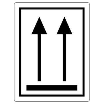 Transportaufkleber "Oben", Papieretiketten, 76 x 100 mm,Rahmen schwarz, 500 St./ Rolle